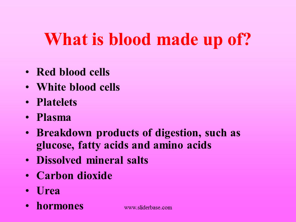 The components of the blood (F) - Presentation Health and Disease