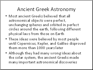 Ancient Greek Astronomy