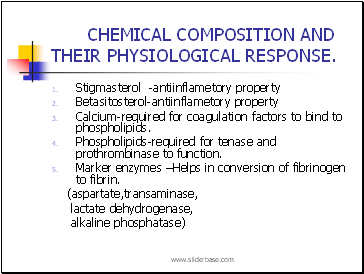 Chemical composition and their physiological response.