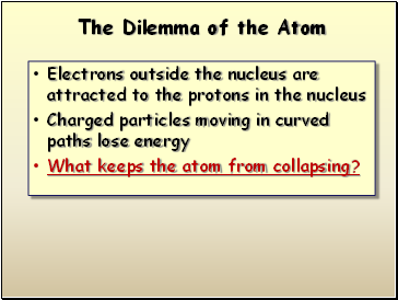 The Dilemma of the Atom