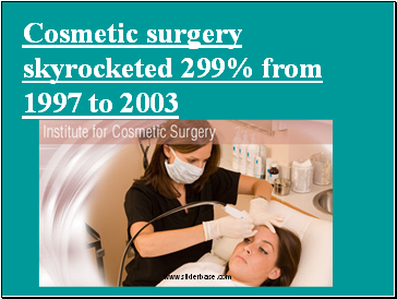 Cosmetic surgery skyrocketed 299% from 1997 to 2003