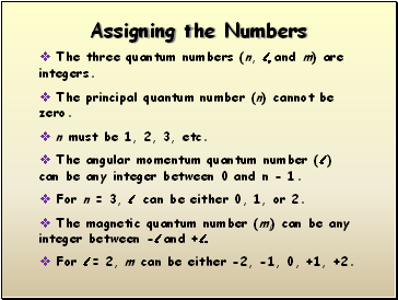 Assigning the Numbers