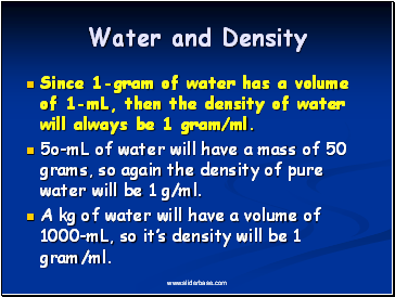 Water and Density