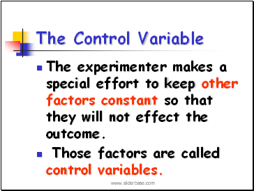 The Control Variable