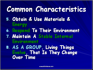 Common Characteristics