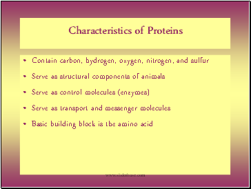 Characteristics of Proteins