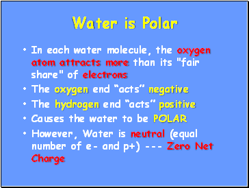 Water is Polar