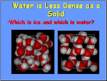 Water is Less Dense as a Solid