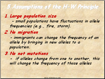 5 Assumptions of the H-W Principle