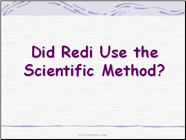 Did Redi Use the Scientific Method?
