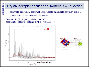 Crystallography challenged: materials w/ disorder