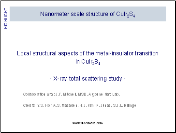 Nanometer scale structure of CuIr2S4