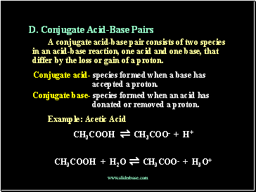 D. Conjugate Acid-Base Pairs