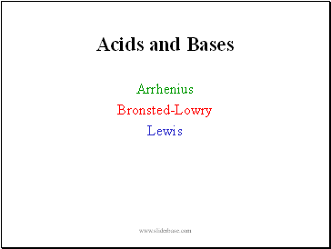 Acids and Bases. Arrhenius