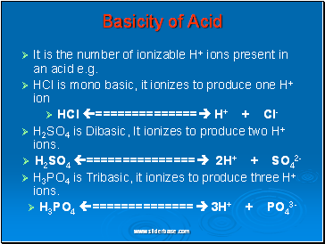 Basicity of Acid