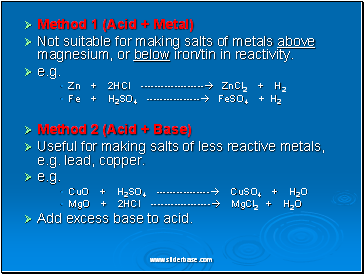 Topic 10: ACIDS, BASES & SALTS