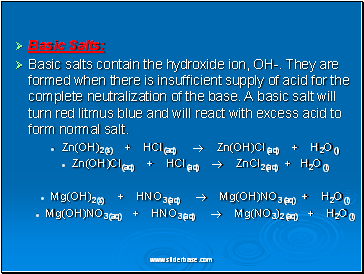 Topic 10: ACIDS, BASES & SALTS