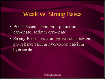 Weak vs. Strong Bases
