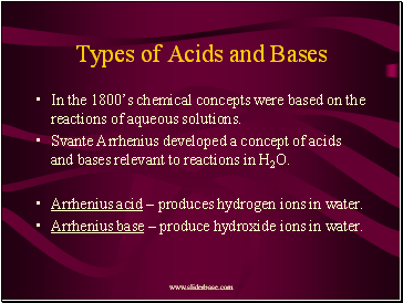 Types of Acids and Bases