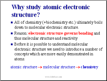 Why study atomic electronic structure?