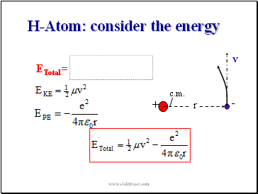 H-Atom: consider the energy