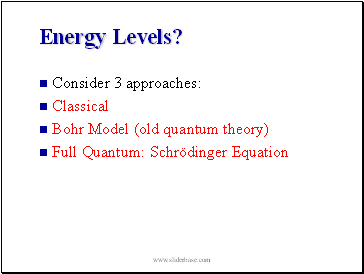 Energy Levels?