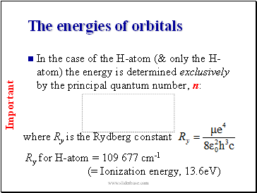 The energies of orbitals