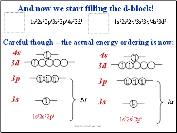 Careful though  the actual energy ordering is now: