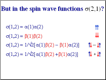 But in the spin wave functions s(2,1)?