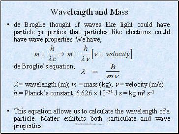 Wavelength and Mass