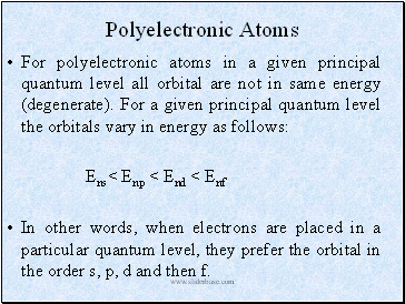 Polyelectronic Atoms