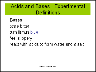 Acids and Bases: Experimental Definitions