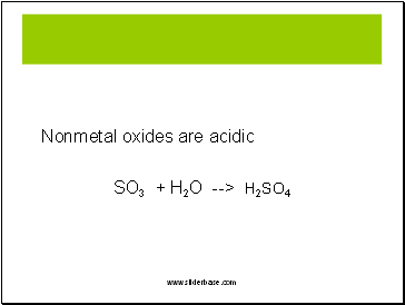 Nonmetal oxides are acidic