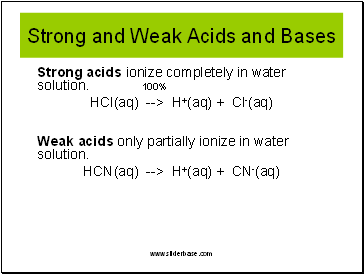 Strong and Weak Acids and Bases