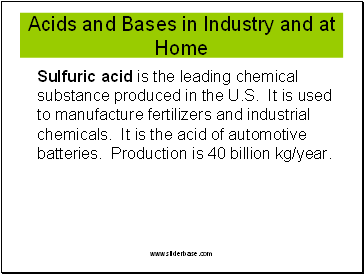 Acids and Bases in Industry and at Home