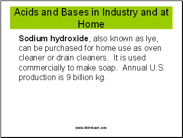 Acids and Bases in Industry and at Home