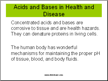 Acids and Bases in Health and Disease