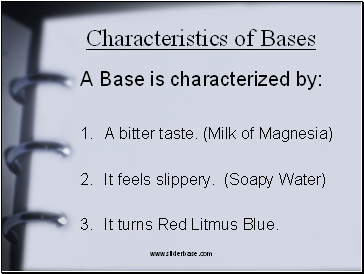 Characteristics of Bases