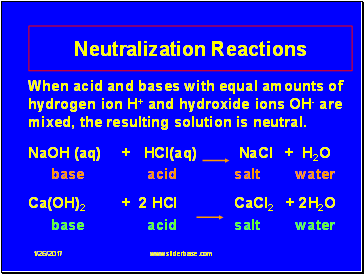 Neutralization Reactions