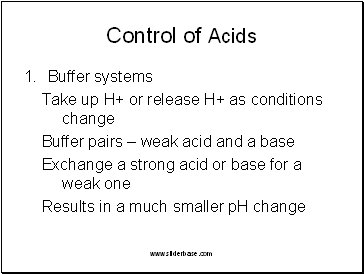 Control of Acids