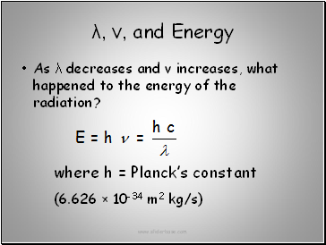 λ, ν, and Energy