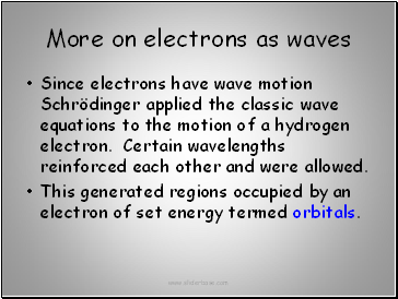 More on electrons as waves