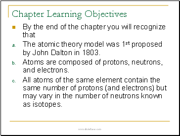 Chapter Learning Objectives