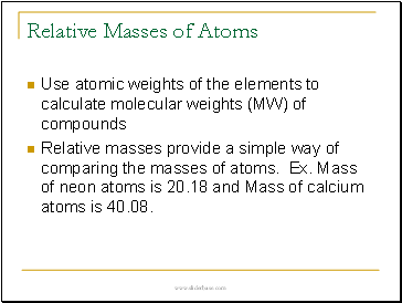 Relative Masses of Atoms