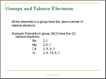 Groups and Valence Electrons