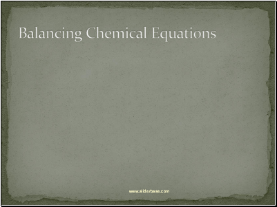 Balancing Chemical Equations