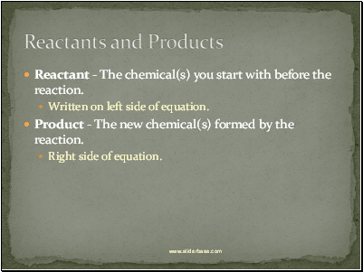 Reactants and Products