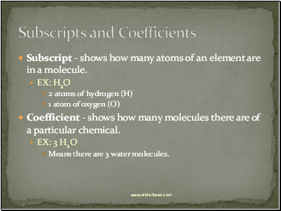 Subscripts and Coefficients