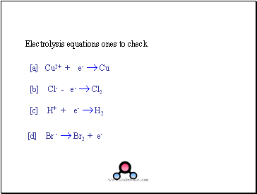 Electrolysis equations ones to check