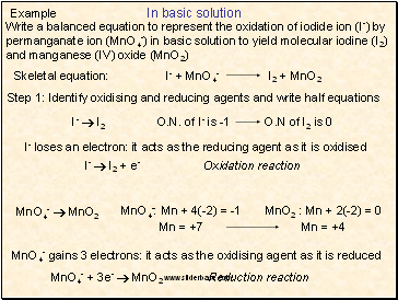 In basic solution